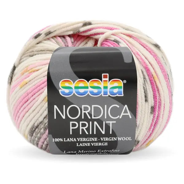 Sesia Nordic Print 100% extra fine merino wool - 8ply/DK weight