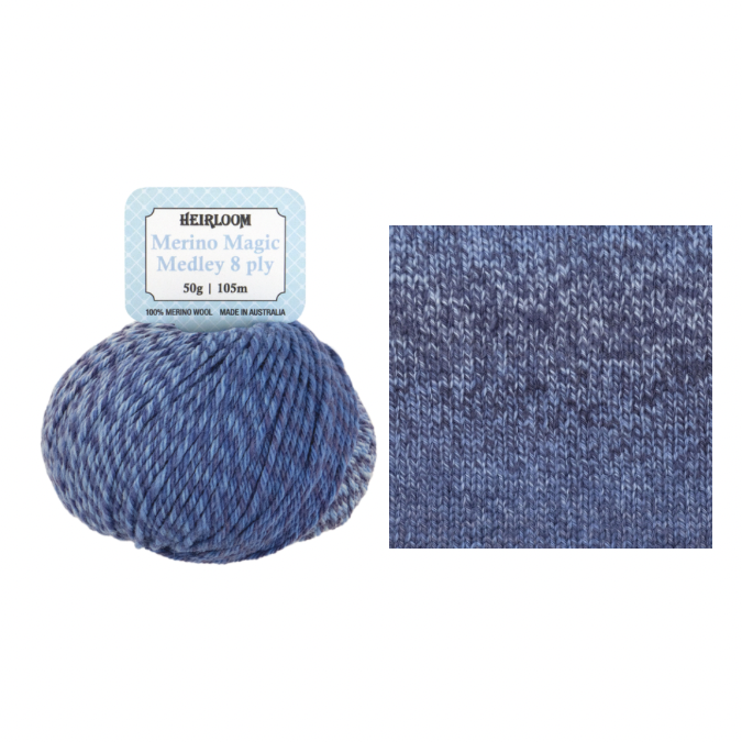 Heirloom Merino Magic Medley 50gm (8ply/DK) - Indigo Bliss 7080