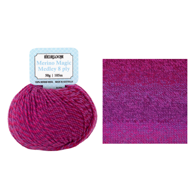 Heirloom Merino Magic Medley 50gm (8ply/DK) - Berry Allure 7083