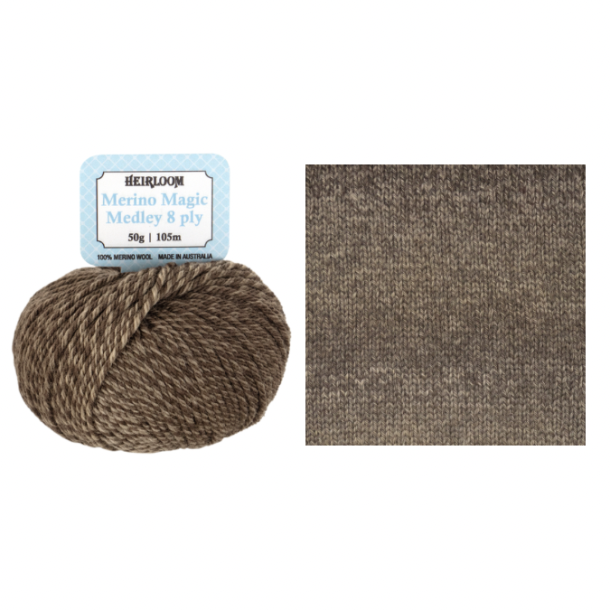 Heirloom Merino Magic Medley 50gm (8ply/DK) - Tawny Brown 7086