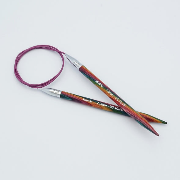 Symfonie 2 Wood Fixed Circular Needles with SS cables and swivels Knit Pro
