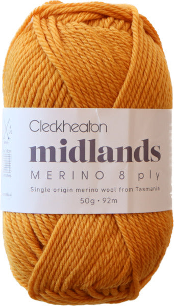 Cleckheaton Midlands Merino 8ply - Golden Tip 8802