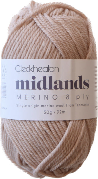 Cleckheaton Midlands Merino 8ply - Timeless Taupe 8806