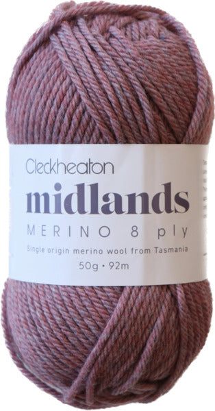 Cleckheaton Midlands Merino 8ply - Heathland 8811