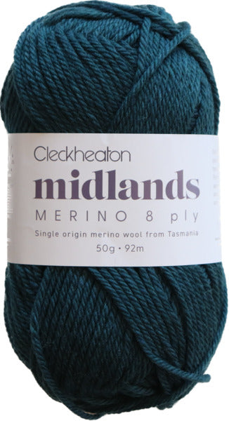 Cleckheaton Midlands Merino 8ply - Huon Pine 8803