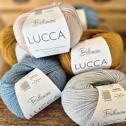 Bellissimo Lucca Wool/Cotton 8ply/DK - Yummy Yarn and co Australian stockist