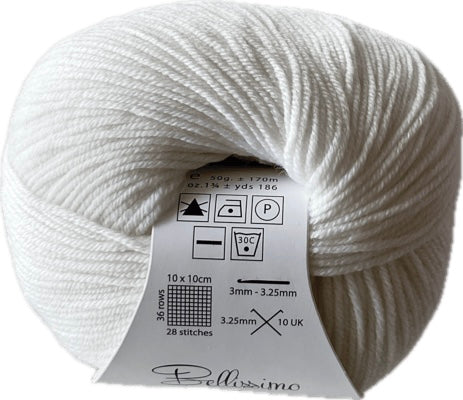 Bellissimo 4- Extra Fine Merino 4ply/Fingering Weight 50gm