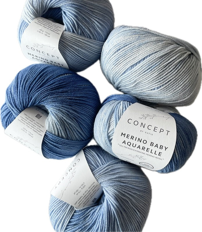 Katia Merino Baby Aquarelle - Superwash 4ply/fingering weight 50gm