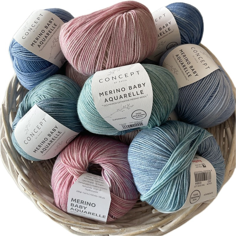 Katia Merino Baby Aquarelle - Superwash 4ply/fingering weight 50gm