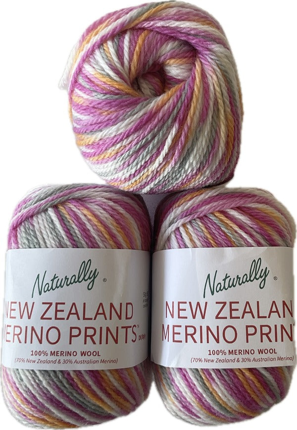 Naturally Yarns NZ Merino Prints 8ply/DK 50gm