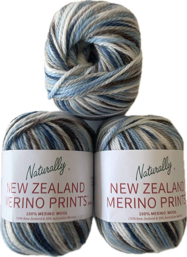 Naturally Yarns NZ Merino Prints 8ply/DK 50gm