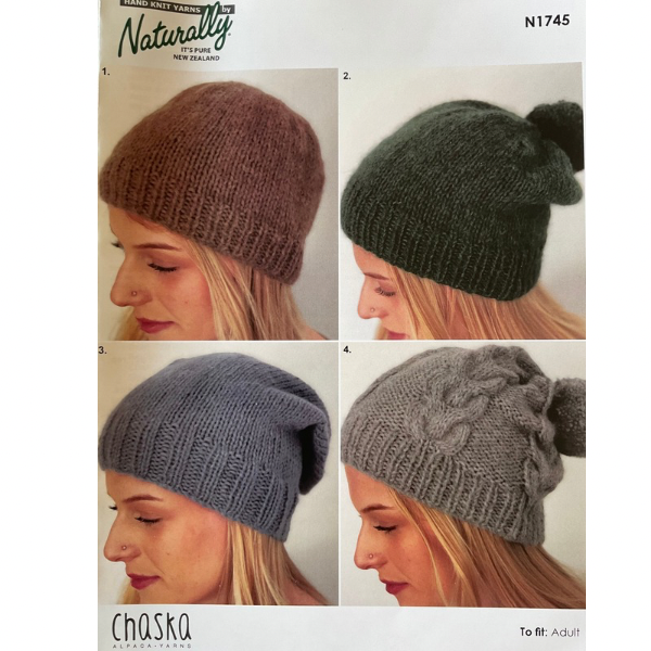 Chaska Patterns Chaska Alpaca Yarns - Alpaca Air 12ply - Beanie Hat Pattern Leaflet ...