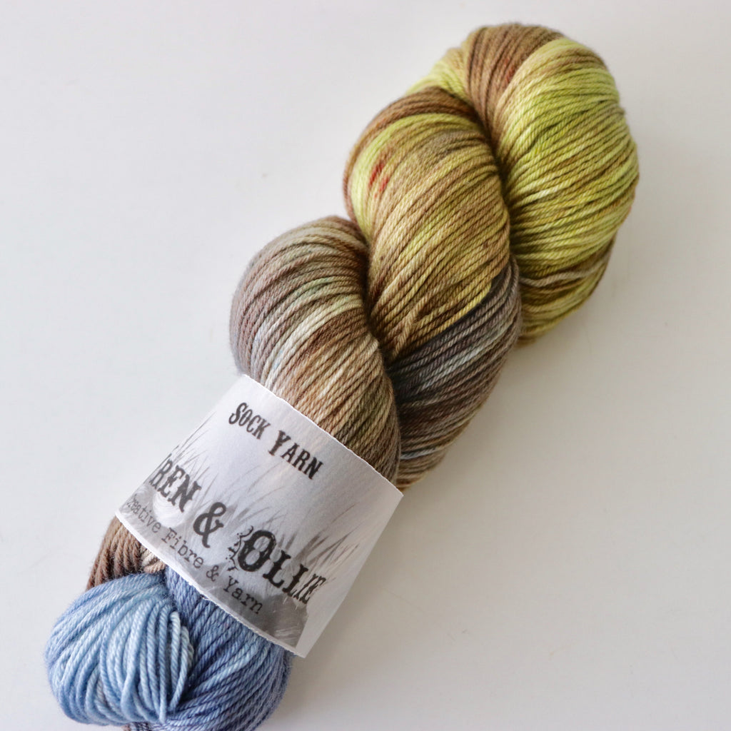 Wren and Ollie Sock Yarn 100gm - Wheat Grass