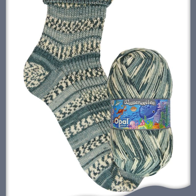 Opal Sock Yarn Waterworlds - 11147 Shell Silver