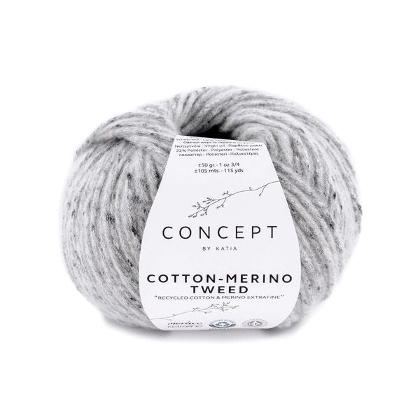 Concept by Katia Cotton-Merino Tweed 10ply - Grey 506