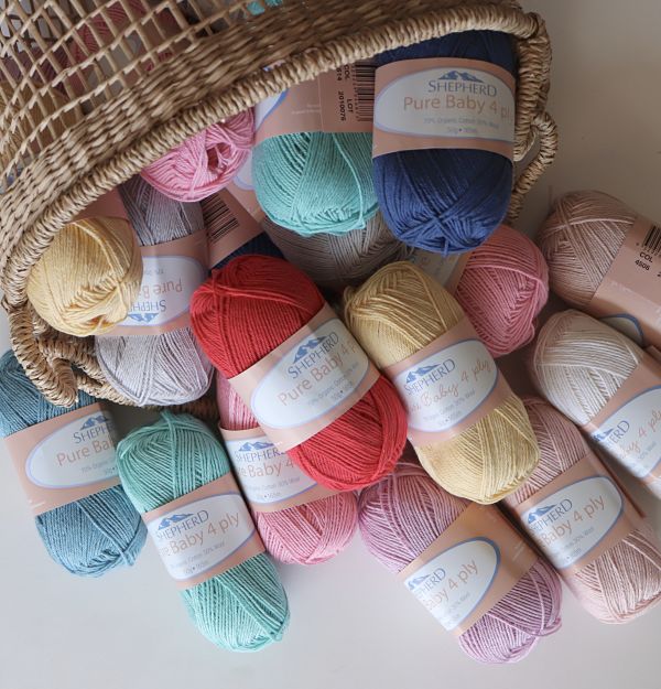 Shepherd Pure Baby 4ply 70%organic cotton/30% wool - Yummy Yarn and co