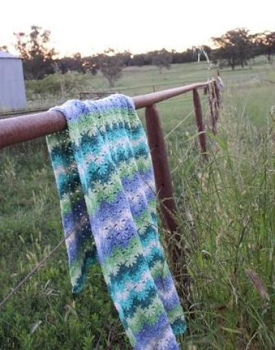 Gorgeous colours used in the Waters Edge Ric Rac crochet blanket